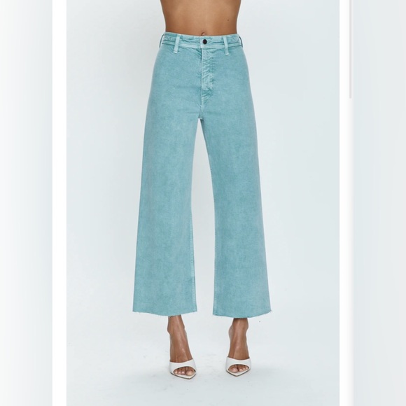 pistola Pants - Pistola Penny Crop Flare in Aqua Snow